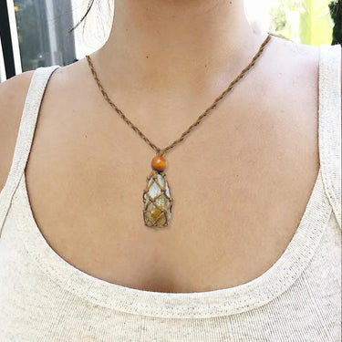 Raw Citrine Prosperity Pendant Necklace-Your Soul Place